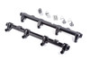 Radium Engineering GM LS9/LSA fuel rails, top and side view, with mounting brackets and hardware included