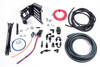 Radium Fuel Surge Tank Install Kit for Focus ST/RS, bracket, fittings, hoses, wiring laid out overhead