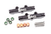 Radium Engineering Subaru EJ top feed fuel rail conversion kit with black rails, green washers, spacers and mounting screws