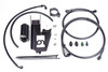 Radium Engineering Fuel Hanger Plumbing Kit for EVO 7/8/9, top down view showing filter, bracket, hoses, and fittings laid out flat