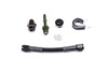 Radium Engineering fuel rail plumbing kit for Toyota 2ZZ-GE, hose, fittings, and clamp shown