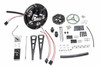 Radium fuel hanger kit, top plate with wiring, brackets, fittings, clamps, and hardware laid out