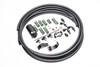 Radium Engineering fuel hanger plumbing kit with black hose coils, fittings, clamps and microglass filter