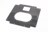 Radium Engineering carbon fiber fuel cell lid, 6 gallon, top view showing oval port and square cutout with bolt holes