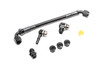 Radium Engineering LS fuel rail plumbing kit, braided crossover line, AN fittings, and plugs on white background