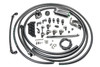 Radium Engineering fuel hanger plumbing kit for 89-05 Mazda MX-5, showing braided lines, fittings, filter, and regulator laid flat.