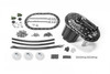 Radium FCST-X surge tank kit, side view showing housing, hardware, hoses, filters and mounting parts