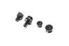 Radium Engineering EA888 fuel rail fittings, two black hex adapters and two port plugs shown