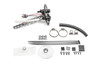 Radium Engineering fuel hanger kit for Honda Del Sol, showing pump mount, hose, clamps, zip ties, hardware, and foam pads laid out.
