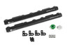 Radium Engineering Ford 302/351 Windsor fuel rails, black pair with mounting brackets, fittings, and hardware