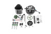 Radium fuel hanger kit for Honda Civic, top down view showing canister, plate, pumps, wiring and hardware.