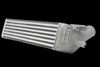 Garrett Mustang EcoBoost intercooler, angled view showing finned core and end tank with inlet/outlet ports.