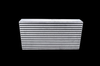 Garrett bar and plate intercooler core, front angled view showing horizontal fin rows, 1000 HP CAC