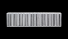 Vibrant Vertical Flow Intercooler core, front view showing dense aluminum cooling fins on black background