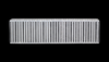 Vibrant Vertical Flow Intercooler Core, 24x6x3.5in, front view showing bare aluminum fin rows and end tanks
