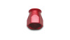 Vibrant -10AN red anodized hose end socket for PTFE hose ends, hex nut with flared fitting, side angle view