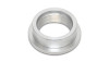 Vibrant female -20AN 1-5/8in-12 aluminum weld bung, angled view showing internal threads and round flange base