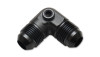 Vibrant -8AN to -8AN male 90 degree union adapter with 1/8in NPT port, black anodized finish