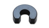 Vibrant exhaust hanger rod clip for 3/8in OD rod, front view showing U shaped slot and black finish.