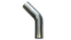 Vibrant 1.875in T304 SS 45 degree mandrel bend tube, brushed metal finish, bare pipe with open ends