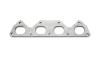 Vibrant mild steel exhaust manifold flange for Honda/Acura B-Series, 1/2in thick, top view with four oval ports and mounting holes