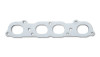 Vibrant mild steel exhaust manifold flange for Honda F20C, 1/2in thick, top view showing four oval ports and bolt holes.