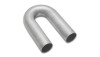 Vibrant 321 SS 180 degree mandrel bend, 3in OD U shaped tube with two straight open legs shown at an angle