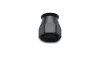 Vibrant -12 AN PTFE hose end socket, black anodized hex nut, angled top view on white background