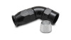 Vibrant -8AN 60 degree hose end fitting, black anodized elbow with silver PTFE hose collar