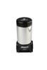 Aeromotive A3000 fuel pump, front view showing polished cylindrical body and black end caps with logo