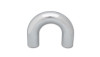 Vibrant 4in O.D. polished aluminum tubing, 180 degree U-bend, front angled view showing both open tube ends