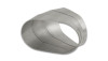 Vibrant oval pie cut 45 degree elbow, 3.5in OD 304 stainless steel, tight radius bend shown at an angle