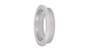 Vibrant 304 stainless V-band wastegate flange for Tial V60 60mm, outlet side, angled view showing round bore and flange lip.