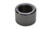 Vibrant aluminum 1in NPT female weld bung, top down view showing internal threads and round cylindrical body