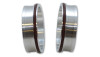 Pair of Vibrant Vanjen aluminum weld fittings for 3.5in OD tubing, angled view with O-rings