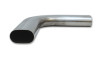 Vibrant 3.5in oval T304 stainless 90 degree mandrel bend, 6in x 6in legs, polished tube with oval end.