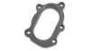 Vibrant GT25R/GT28R discharge flange, oval outlet, 5 bolt, T304 stainless steel, top down view