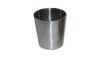 Vibrant 1.5in x 2in T304 SS straight reducer, 2in long, brushed metal cone shape shown at an angle