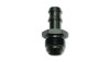 Vibrant -6 AN to 3/8in barb straight fitting, black aluminum, hex nut and barbed hose end visible