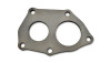 Vibrant mild steel 5 bolt downpipe flange for Mitsubishi Evo 7-10, dual bore, top angled view