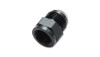 Vibrant -4AN female to -6AN male expander adapter fitting, black anodized aluminum, angled front view
