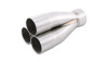 Vibrant 3-1 merge collector, polished stainless steel, three 1.875in tube inlets tapering to a single 2.50in outlet.