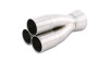 Vibrant 3-1 merge collector, three 1.50in inlet tubes tapering into a 2.00in outlet, angled view.