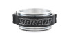 Vibrant 4in HD 2.0 clamp assembly, anodized black band with logo, angled view showing polished aluminum ends