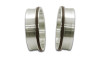 Vibrant stainless steel weld fitting pair with black O-rings, for 2.5in OD tubing, front angled view