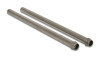 Two Vibrant hollow titanium hanger rods, 1/2in diameter, laid diagonally with open tube ends visible.