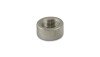 Vibrant titanium oxygen sensor bung, M18 x 1.5, top down view showing internal threads on round weld boss.