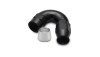 Vibrant -6AN 150 degree hose end fitting for PTFE lined hose, black body with silver collar