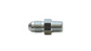 Vibrant steel straight adapter fitting, -4AN flare on left, hex nut center, 1/8in NPT threads on right