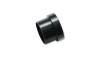 Vibrant -6AN tube sleeve fitting in black aluminum, angled view showing hollow bore and flared edge.